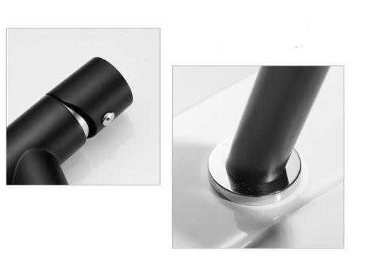 Дизайнерский смеситель для раковины, однорычажный кран горизонтальный монтаж WanFan для ванны Черный-хром Каменец-Подольский - изображение 2