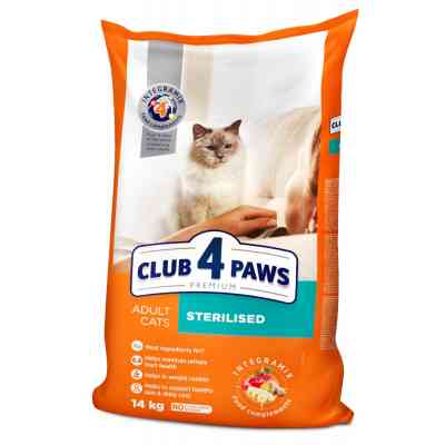 Сухий корм для кішок Club 4 Paws Преміум. Для стерилізованих 14 кг (4820083909665) Вінниця