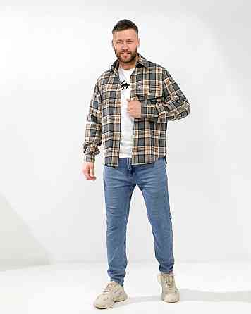 Чоловіча повсякденна картата сорочка турецький котон фланель Графіт, 48 Одеса