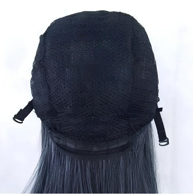 Довга зелена перука RESTEQ 80 см - пряме синтетичне волосся для косплея, аніме, фотосесій і вечірок, яскрава перука з природним Київ - фото 3