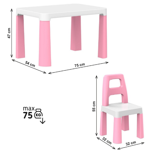 Набір дитячих меблів стіл + 2 стільця рожевий Технок 0457 Житомир