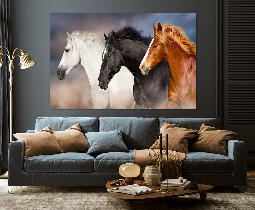 Картина полотно у вітальню / спальню  Три Коня  MLP_368 ( 60х30см ) 50x100 см Київ - фото 3