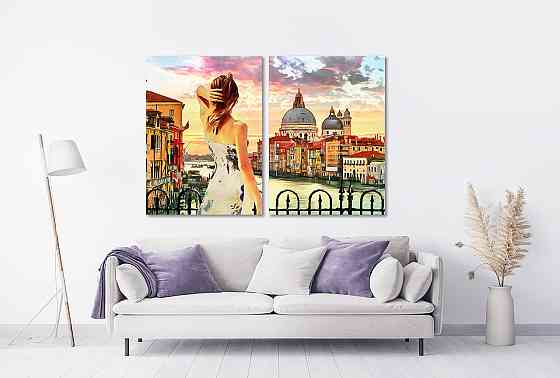 Модульная картина в гостиную / спальню  Дівчина в Венеції  TLV-2_056 Київ