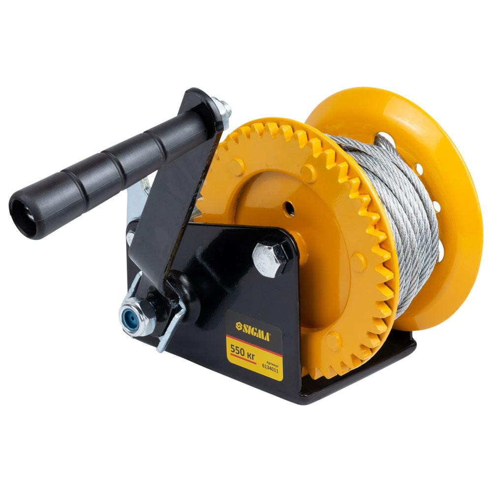 Лебідка ручна барабанна сталева трос 10 м×5мм, 550 кг SIGMA (6134011) Київ - фото 8