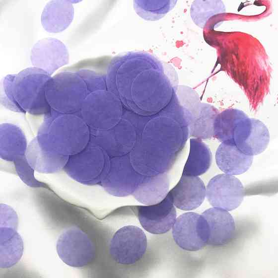 Конфетти кружочки из бумаги 10 г 25 мм сиреневый Киев