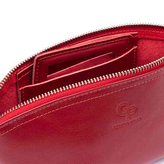 Женская косметичка из кожи Amelin GRANDE PELLE 11303 Красная Киев