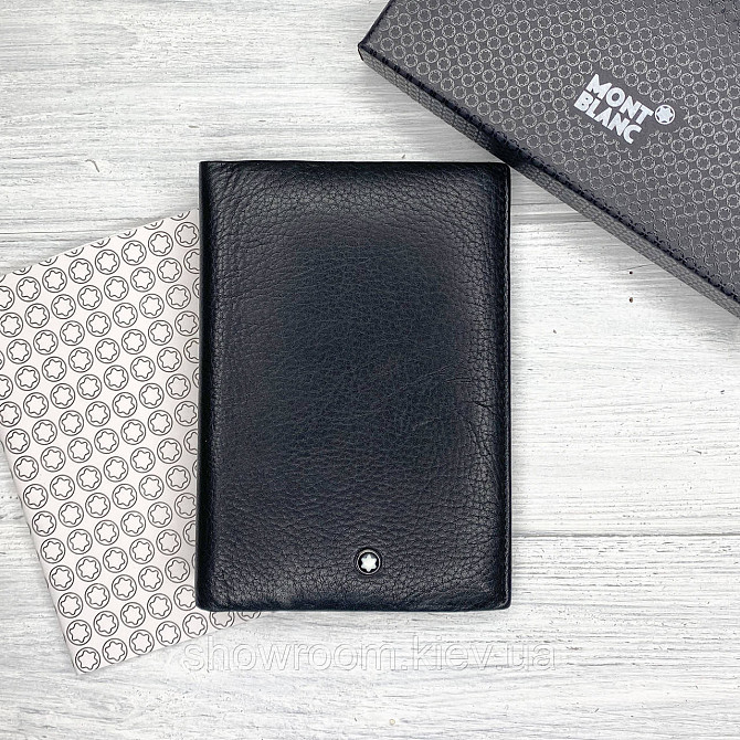 Чоловіча брендова обкладинка для паспорта MB (2797) black leather Київ - фото 1