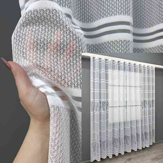 Короткий тюль VR-Textil 1942т Жаккард Белый 300х200 см (42-0882) Киев