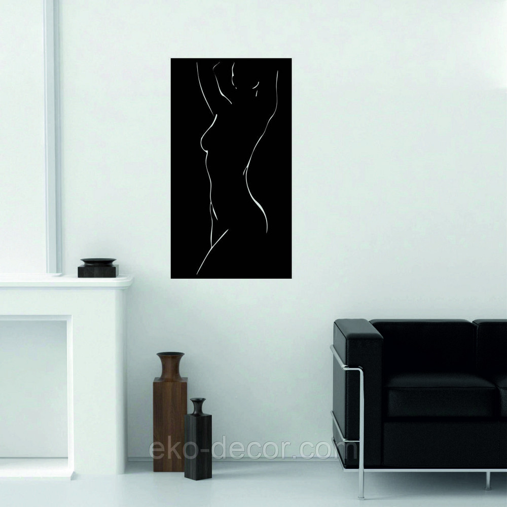 Декоративное настенное Панно «Силуэт женщины», Декор на стену 70*38 см, Черный Киев - изображение 3