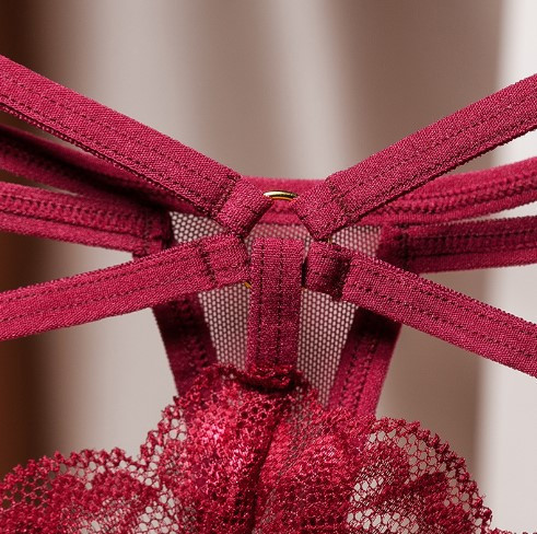 Еротичні стрінги жіночі з мереживом 42 бордовий Київ - фото 3