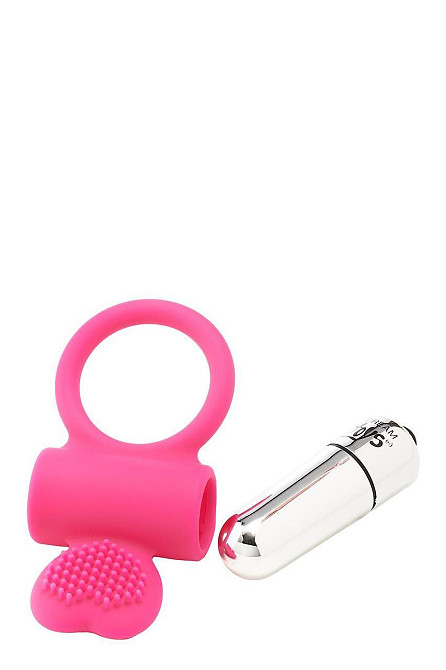 Ерекційне кільце з вібрацією Dream Toys FLIRTS COCKRING PINK Sex Aura Київ - фото 2