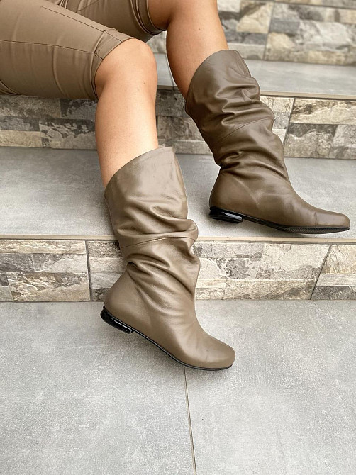 Nivelle Напівчоботи жіночі Nivelle капучино натуральна шкіра висота 24см обхват 34-36см (3004) Коломыя - изображение 7