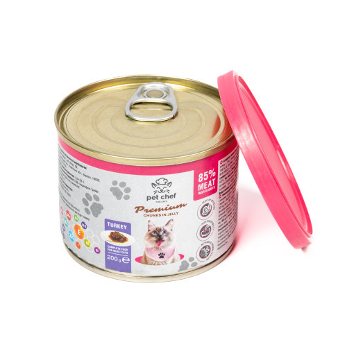 Влажный корм для кошек Pet Chef кусочки в желе с индейкой 200г Киев - изображение 5
