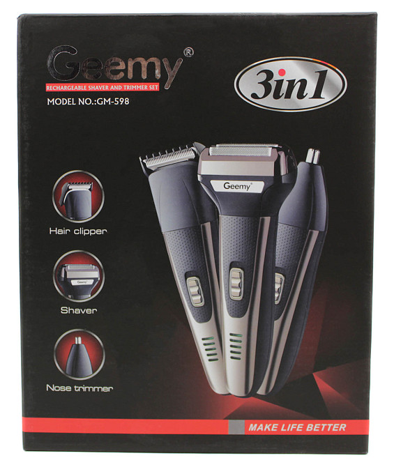 Система Geemy 3в1 (бритва, машинка, триммер) GM-598 Днепр - изображение 3