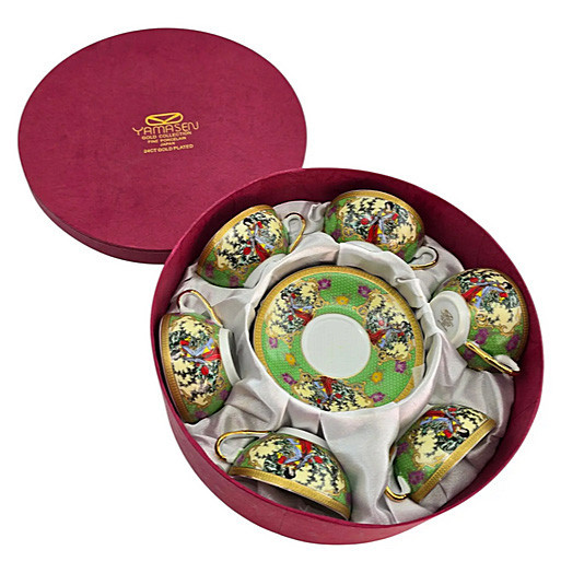 Сервиз кофейный 6 персон из фарфора Зеленый Киев - изображение 1