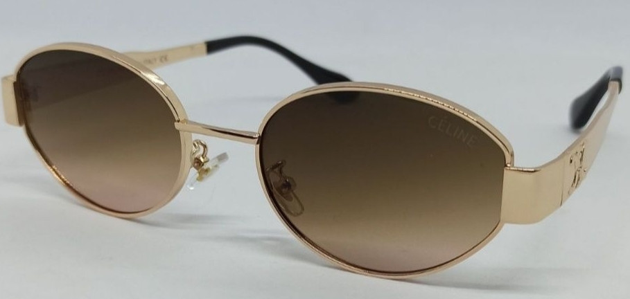 Брендові жіночі окуляри овальні сіро-коричневий градієнт у золі металі. Київ - фото 8