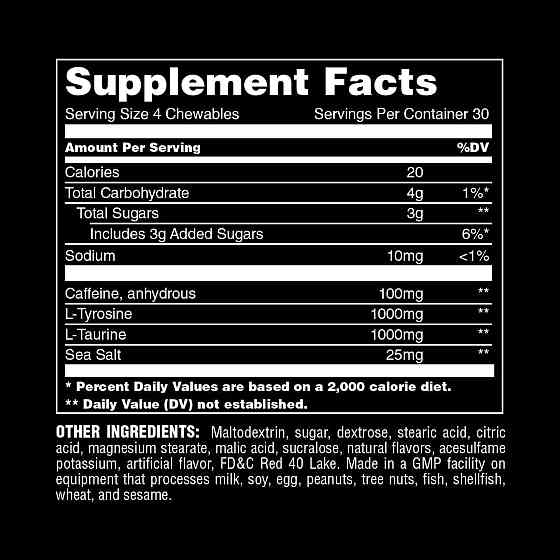 Передтренувальний комплекс Universal Nutrition Animal Energy Performance 120 Chews (Pom-Berry) Луцьк