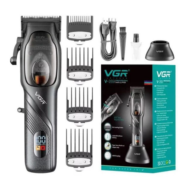 Акумуляторна машинка для стрижки волосся з насадками VGR V-269, Миюча машинка для стрижки RK-99 Львів - фото 18
