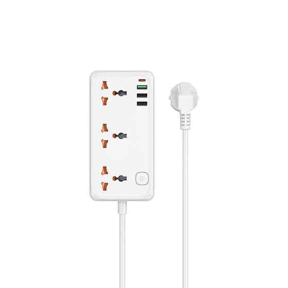 Сетевой удлинитель WIWU 30W Cube Multiple Function GaN Power Strip 1C3A+3 sockets Wi-S005 EU White Одесса