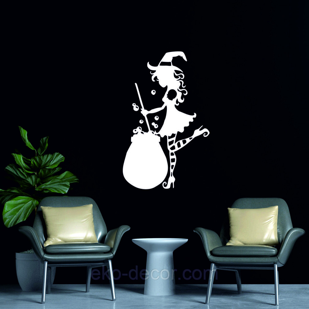 Декоративное настенное 3D Панно «Ведьма», Декор на стену с объемом 110*69 см, Белый Киев - изображение 5