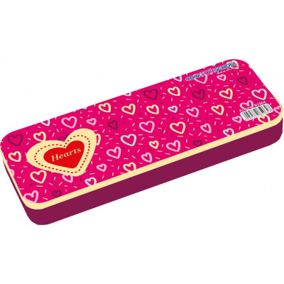 Пенал Cool For School Пластиковый Hearts 2 отделения Красный (CF85964) Винница - изображение 1