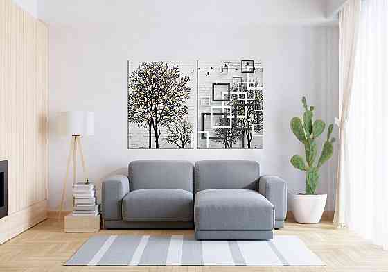 Модульная картина в гостиную / спальню  Дерево золоте листя   TLV-2_053 Київ