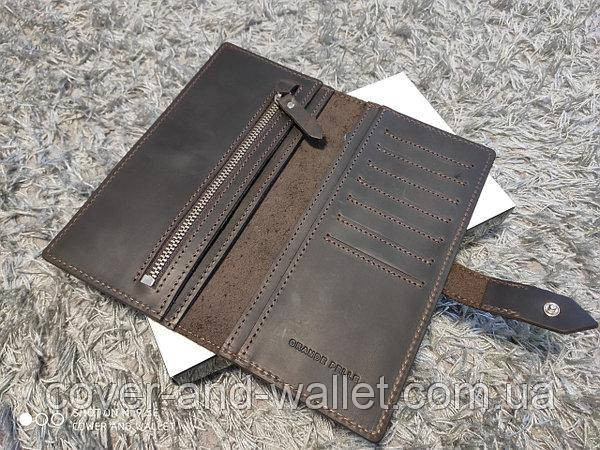 Вінтажний шкіряний гаманець купюрник ручної роботи (коричневий) Grande Pelle 523120 Anet Київ - фото 2