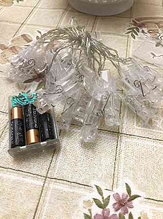 Світлодіодна гірлянда з прищіпками для фото RESTEQ 20 LED/2 м — гірлянда-прищіпки для фотографій, малюнків та декору з кольоровим Київ