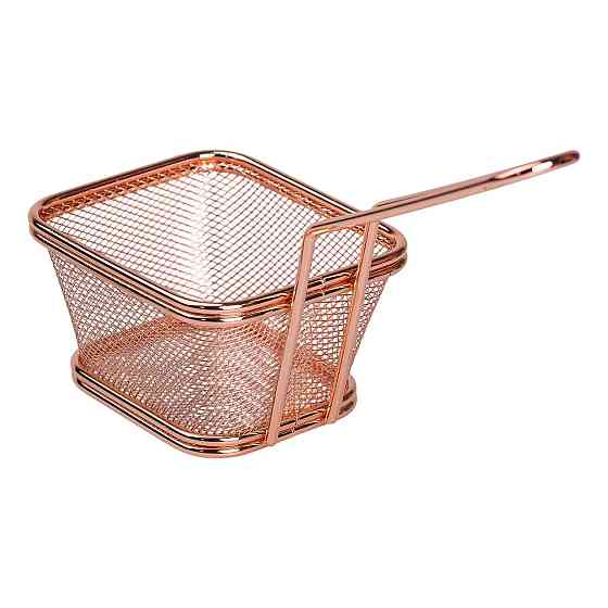 Zhongjing Корзина сервировочная для подачи картофеля фри и снеков 10.5×9×5.5 см Розовое золото Коломыя