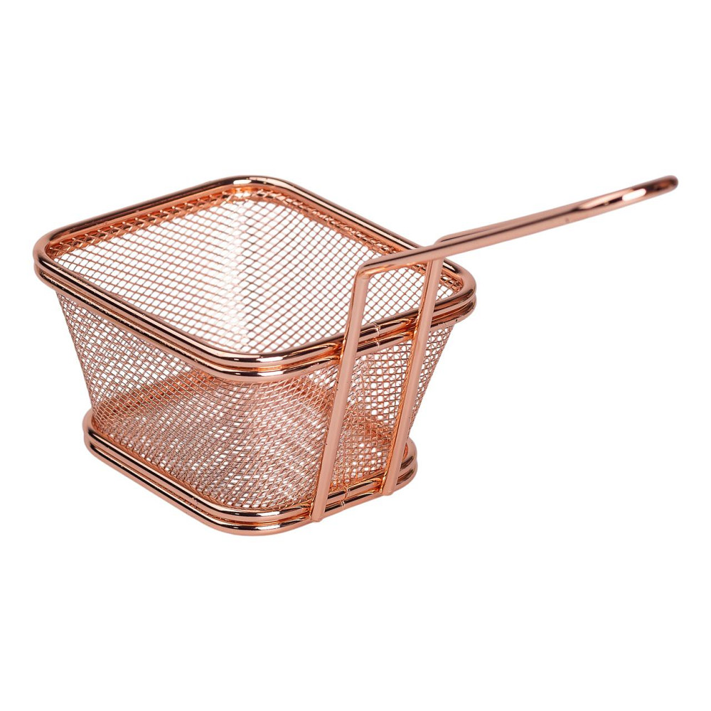 Zhongjing Корзина сервировочная для подачи картофеля фри и снеков 10.5×9×5.5 см Розовое золото Коломыя - изображение 3