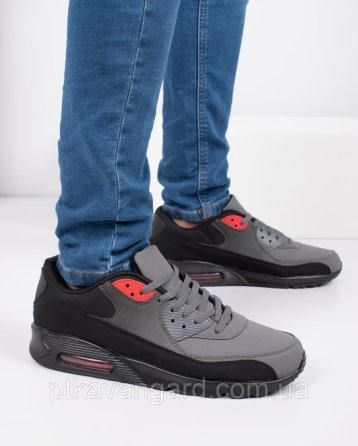 Кроссовки мужские размер 42 повседневные осенние на шнуровке в стиле наик U8828-4 черно-серый Хмельницкий