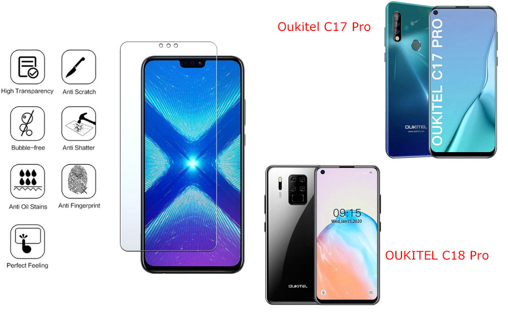 Захисне скло NeoGlass для Oukitel C17 Pro, OUKITEL C18 Pro – надпрозоре та стійке Київ - фото 4