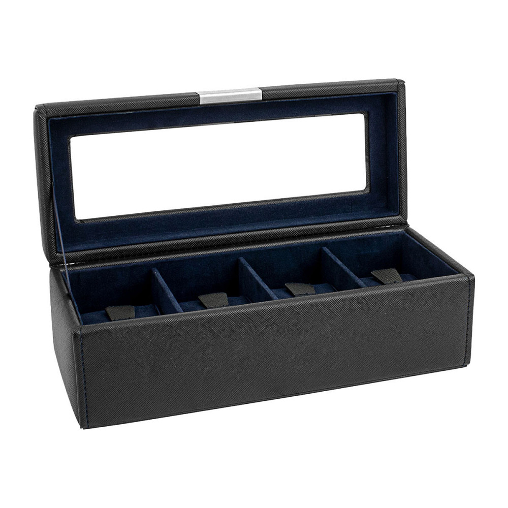 Скринька для зберігання годинника Friedrich Lederwaren Bond 4, чорно-синій Рівне - фото 2