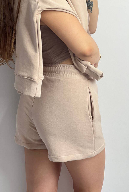 Шорты трикотажные женские Бежевый M/L Харьков - изображение 3