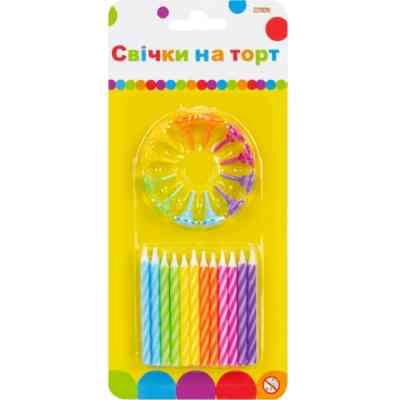 Свічка Maxi 24 шт на торт; 12 підставок для свічок (MX620100.C09) Вінниця