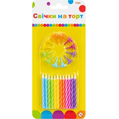 Свічка Maxi 24 шт на торт; 12 підставок для свічок (MX620100.C09) Вінниця - фото 1