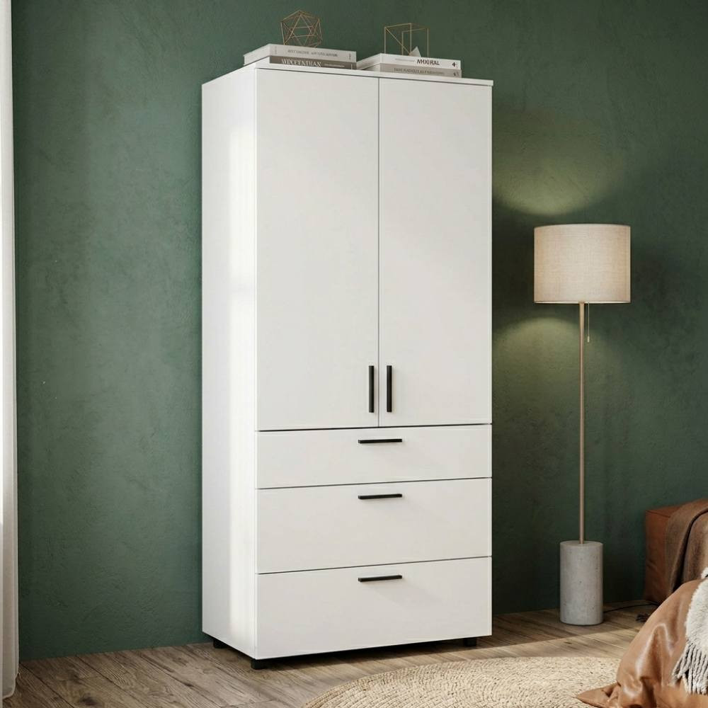 Шафа для одягу Doros Торн Білий 2 ДСП/3Ш (штанга) 90х51.6х200 (DRS-012021) Львів - фото 1