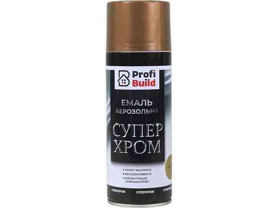 Краска аэрозольная 400мл золото GOLD акриловая Суперхром ТМ PROFI BUILD Киев