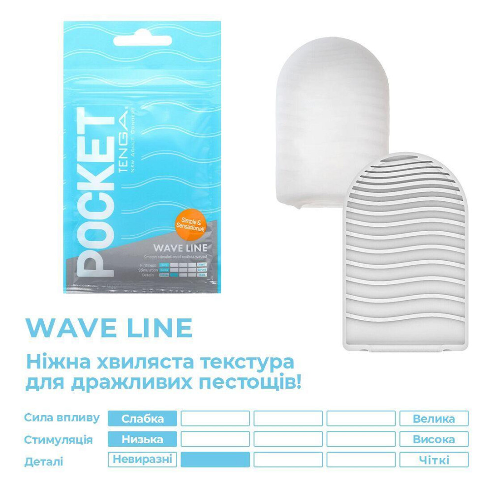 Мастурбатор TENGA Pocket Wave Line Sex Aura Київ - фото 3
