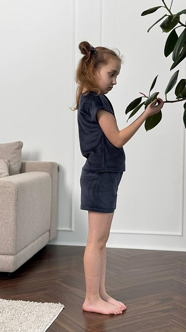 Дитяча піжама з плюш-велюру Графіт2 154-158 Харків - фото 3