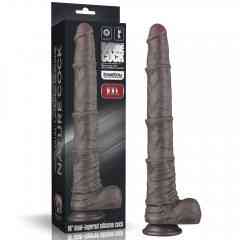 Фалоімітатор - Dual Layered Bendable Silicone Cock XXL 16'' Black Sex Aura Київ