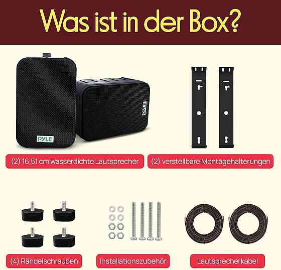 Акустическая система Pyle PDWR50B черный 6.5