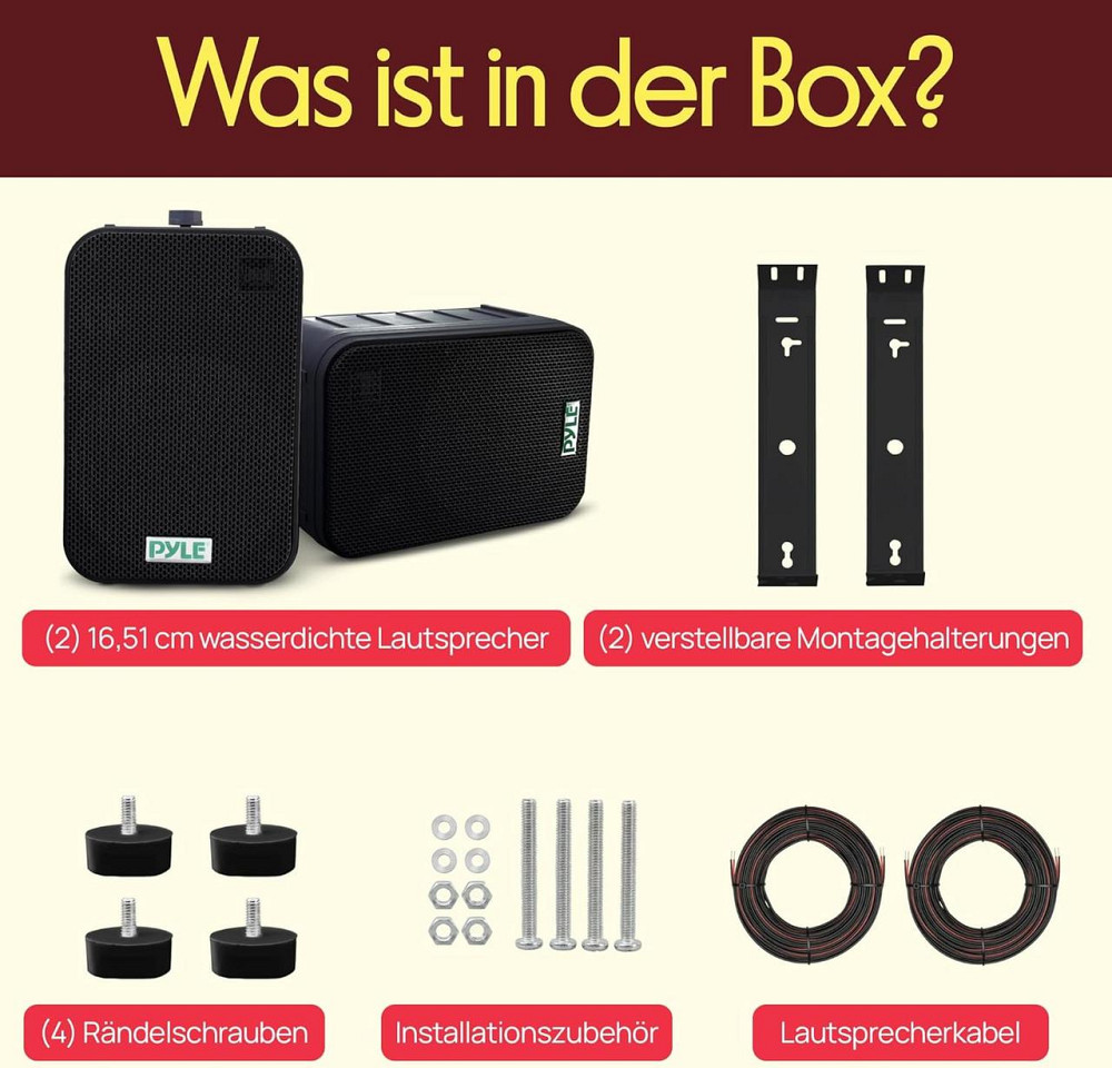 Акустическая система Pyle PDWR50B черный 6.5