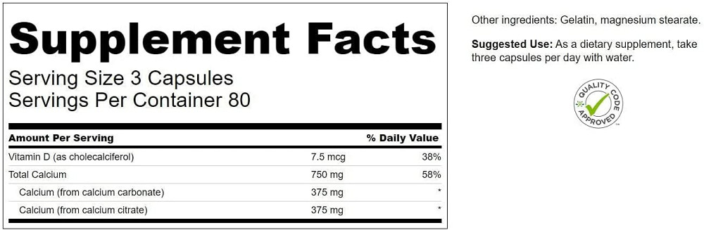 Кальций и витамин D Swanson Calcium & Vitamin D 240 Caps Луцк - изображение 3