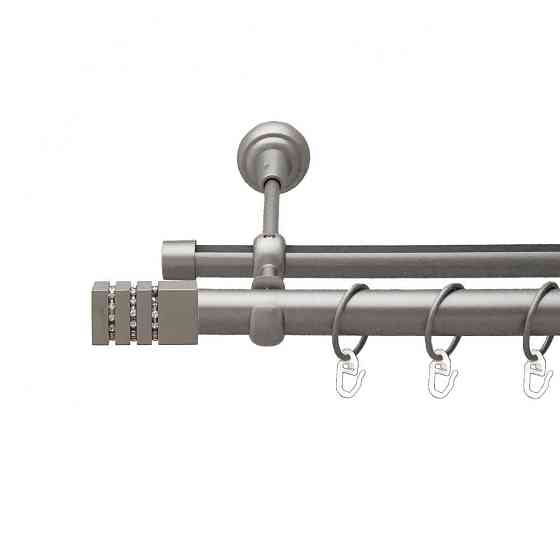 Карниз Orvit Ацтека металевий дворядний опозитний гладка \ профільна труба кільце металеве Сатин 25\19 мм 300 см (00-00011038) Львів