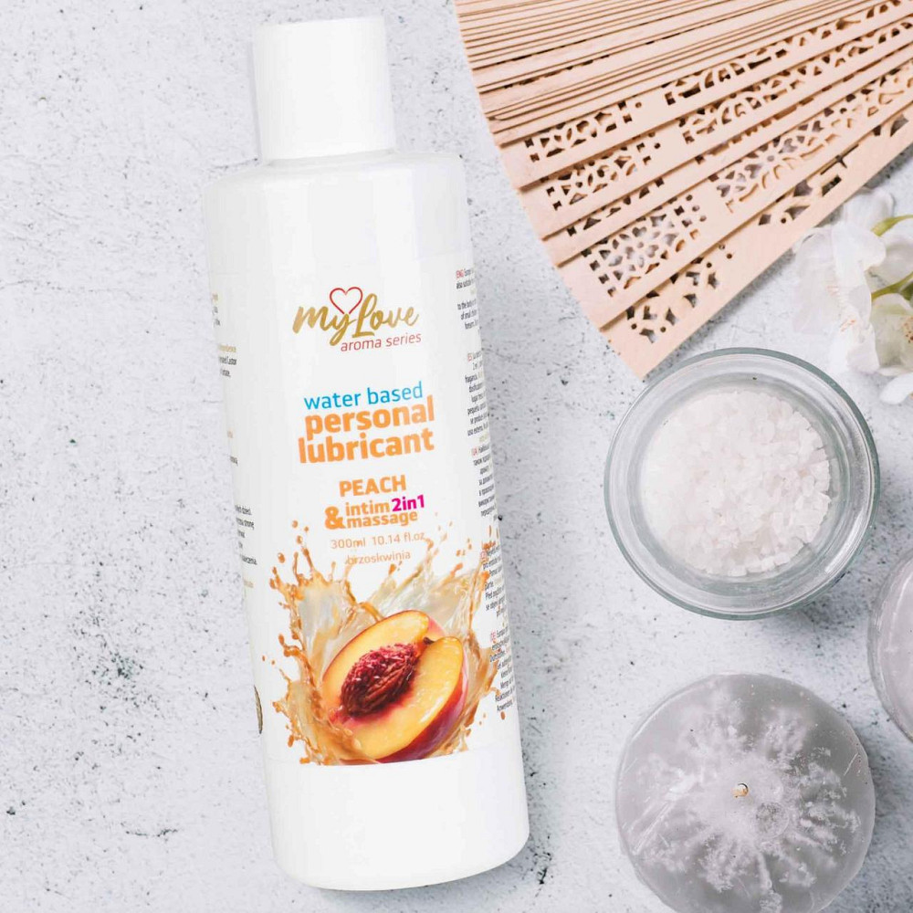 2в1 лубрикант та масажний гель - MyLove Aroma Series Intim&Massage Peach, 300 мл Sex Aura Київ - фото 3