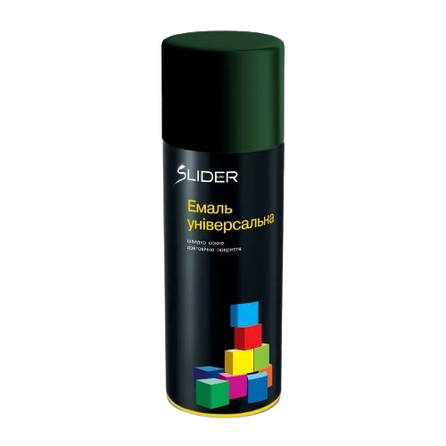 Емаль універсальна 400мл 6005 темно-зелений аерозоль SLIDER Житомир