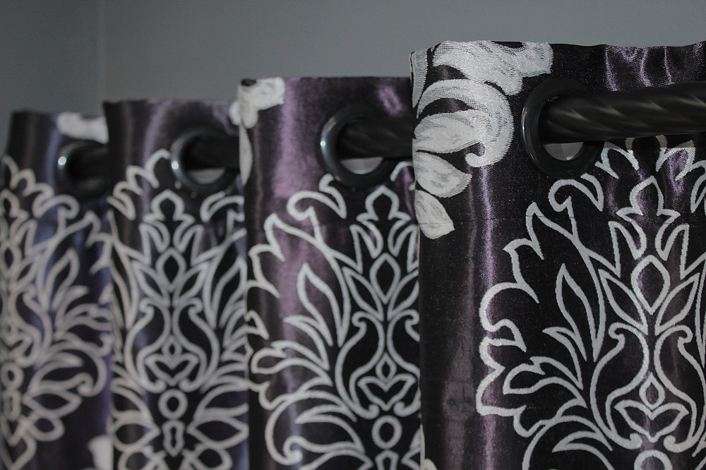 Комплект штор на люверсах VR-Textil Блекаут-софт Корона № 1273ш(А) Чорний із сірим 150х250 см 2 шт (37-0020) Київ - фото 8