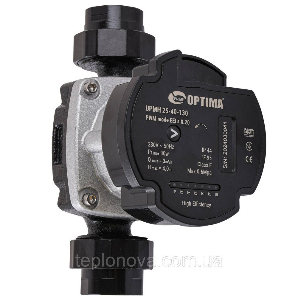 Насос циркуляційний енергоощадний Optima PRIME UPMH 25-40AUTO 130 мм + гайки Чернівці - фото 1
