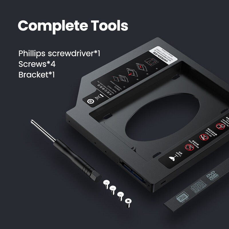 Кишеня-адаптер Ugreen CM322 9.5мм для підключення 2.5" HDD/SSD SATA 3.0 в ноутбук 70657 Миколаїв - фото 5